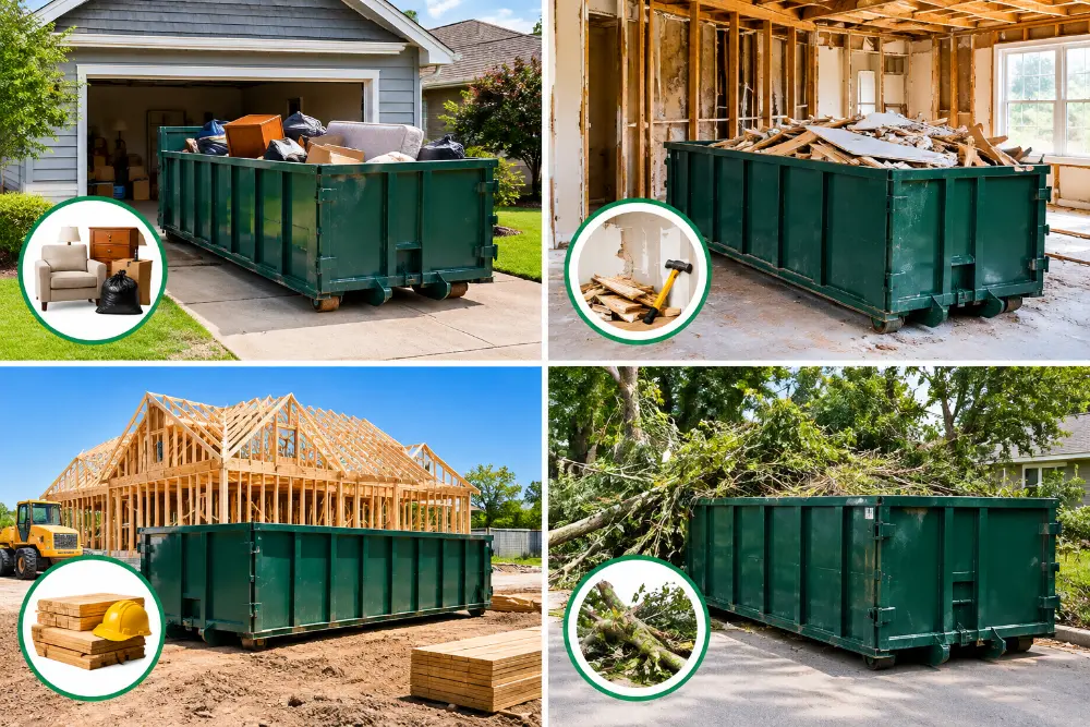 Roll-off dumpster sizes for Ashwaubenon WI projects